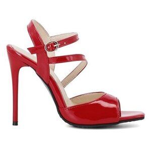 BUTITI - Patent Red Cross Strap Sandal